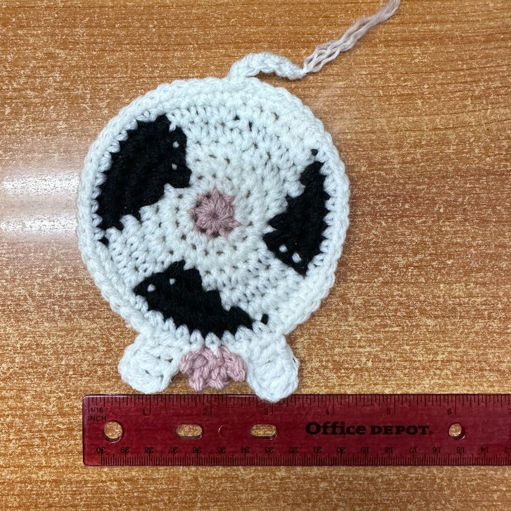 Handmade Crochet Coasters Set of 4 Cow